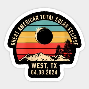 West Tx Texas Total Solar Eclipse 2024 Sticker